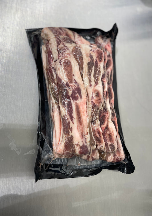 Thinly Sliced Flanken Cut Short Ribs